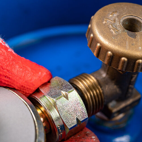 close-up of a gas valve